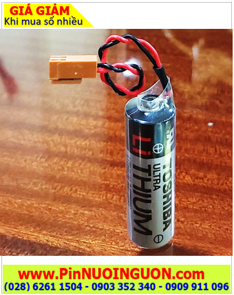 Toshiba ER17500V (Zắc nâu PLC), Pin nuôi nguồn Toshiba ER17500V lithium 3.6v A 2700mAh, Xuất xứ Nhật